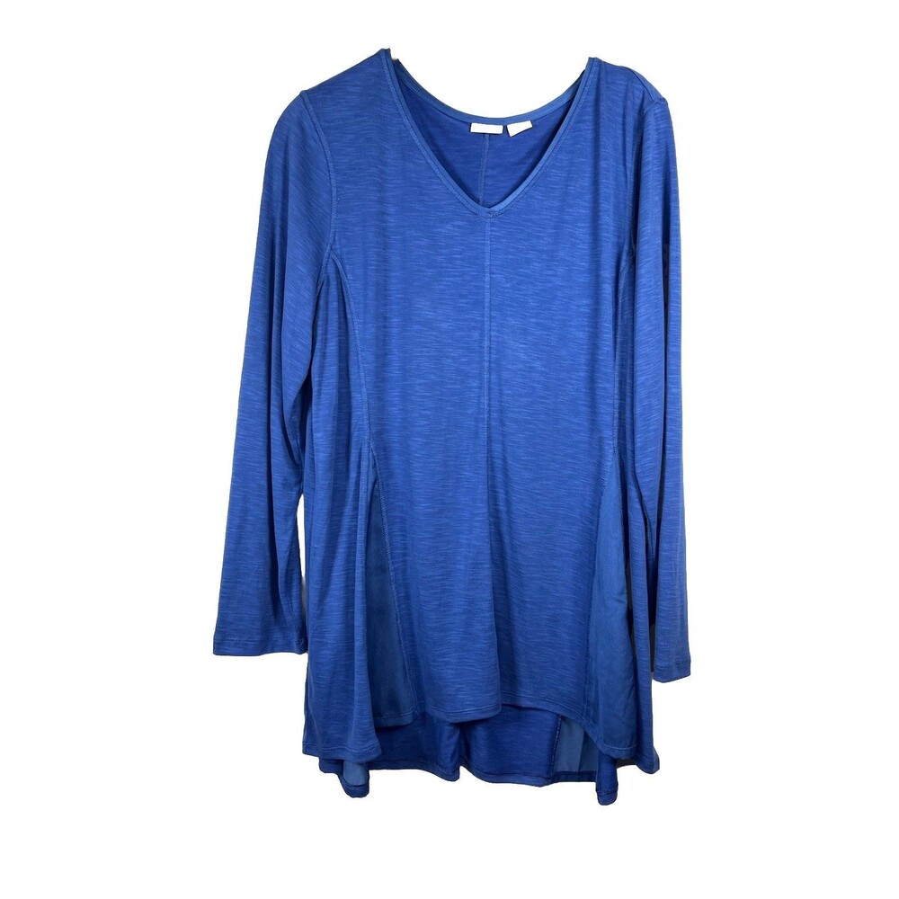chicos tops size 2 Ocean Blue Long Sleeved Blouse Large